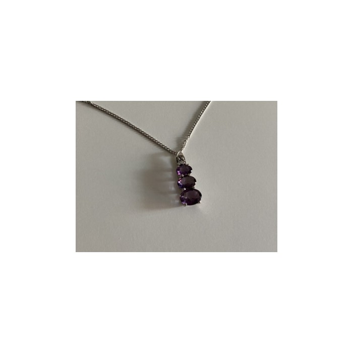 Chain With Pendant Purple CZ