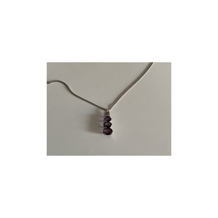 Chain With Pendant Purple CZ