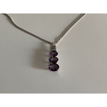 Chain With Pendant Purple CZ