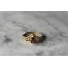 925 Sterling Silver Gold Plated Garnet Ring Size 5.5
