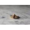 925 Sterling Silver Gold Plated Garnet Ring Size 5.5