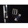 925 STERLING SILVER BLUE ALPANITE SET (RING & EARRINGS)