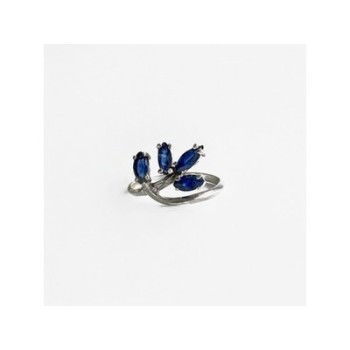 925 Sterling Silver Sapphires Ring Size 6.5