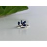 925 Sterling Silver Sapphires Ring Size 6.5