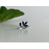 925 Sterling Silver Sapphires Ring Size 6.5