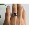 925 Sterling Silver Sapphires Ring Size 6.5