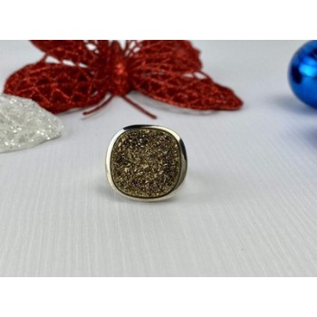 925 Sterling Silver Pyrite (fool's Gold) Ring Size 7