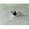 925 Sterling Silver Blue & White Sapphire Ring Size 6.5