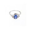 925 Sterling Silver Blue & White Sapphire Ring Size 6.5