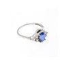 925 Sterling Silver Blue & White Sapphire Ring Size 6.5