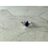 925 Sterling Silver Blue & White Sapphire Ring Size 6.5