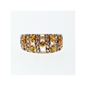 925 Sterling Silver Citrine & Quartz Ring Size 8.5