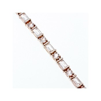 925 STERLNG SILVER WHITE/COLORLESS SPINEL BRACELET THAILAND SIZE 7.5 IN