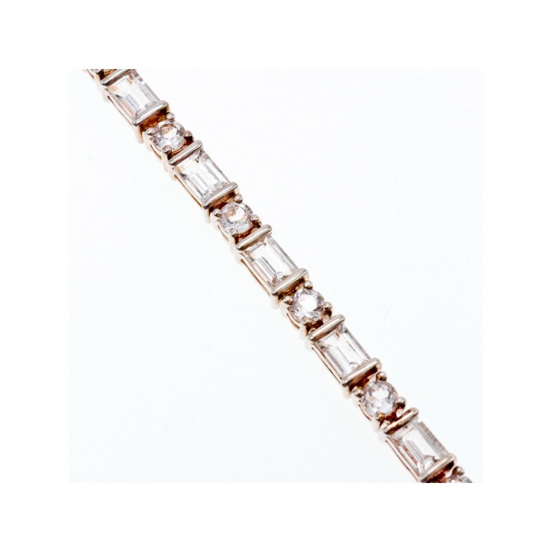 925 STERLNG SILVER WHITE/COLORLESS SPINEL BRACELET THAILAND SIZE 7.5 IN