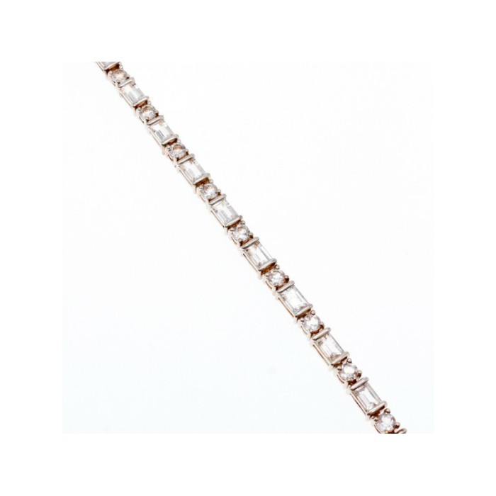 925 STERLNG SILVER WHITE/COLORLESS SPINEL BRACELET THAILAND SIZE 7.5 IN