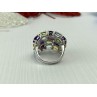 925 Sterling Silver Multi Gemstones Ring Size 6.5