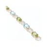 925 STERLING SILVER TOPAZ & PERIDOT BRACELET SIZE 7.5 IN