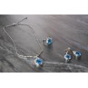 925 STERLING SILVER BLUE CZ ( IMITATION TOPAZ ) SET