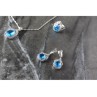 925 STERLING SILVER BLUE CZ ( IMITATION TOPAZ ) SET