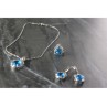 925 STERLING SILVER BLUE CZ ( IMITATION TOPAZ ) SET