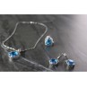 925 STERLING SILVER BLUE CZ ( IMITATION TOPAZ ) SET