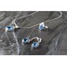 925 STERLING SILVER BLUE CZ ( IMITATION TOPAZ ) SET