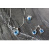 925 STERLING SILVER BLUE CZ ( IMITATION TOPAZ ) SET