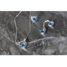 925 STERLING SILVER BLUE CZ ( IMITATION TOPAZ ) SET
