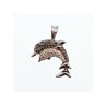 925 Sterling Silver Spinel Dolphins Pendant