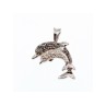 925 Sterling Silver Spinel Dolphins Pendant