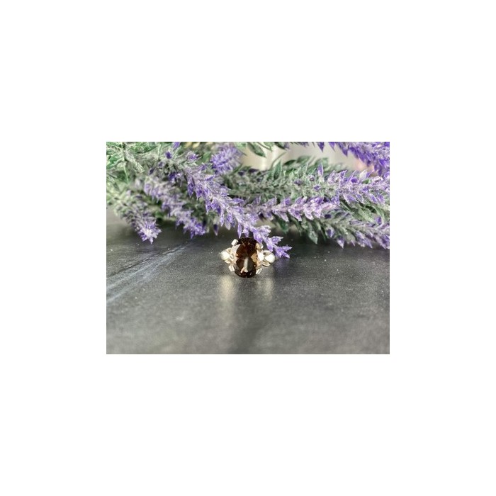 925 Sterling Silver Hessonite Ring Size 6.5