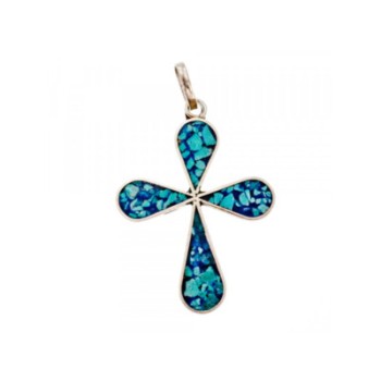 925 Sterling Silver Enamel Cross Pendant