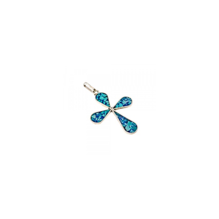 925 Sterling Silver Enamel Cross Pendant