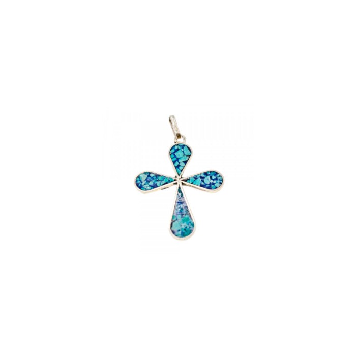 925 Sterling Silver Enamel Cross Pendant