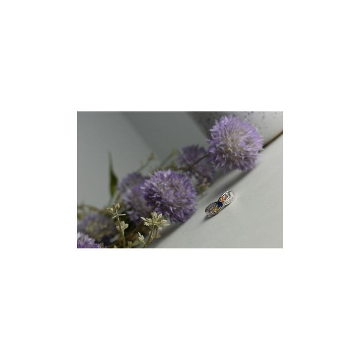 925 Sterling Silver Multi Gemstones Ring Size 9.5