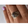 925 Sterling Silver Almandine Openwork Ring Size 10.25