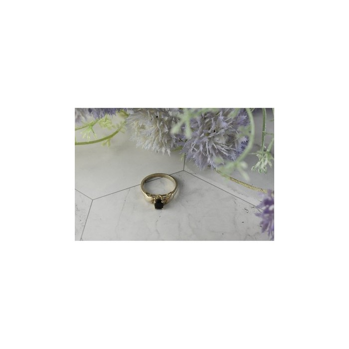 925 Sterling Silver Black Spinel Ring Size 8.5