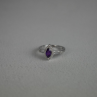 925 Sterling Silver Amethyst & Colorless Spinel Ring Size 8
