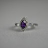 925 Sterling Silver Amethyst & Colorless Spinel Ring Size 8