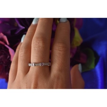 925 Sterling Silver Pink & White CZ Ring Size 10.25