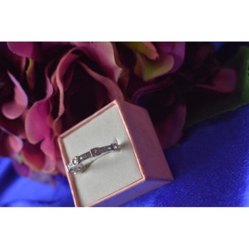 925 Sterling Silver Pink & White CZ Ring Size 10.25