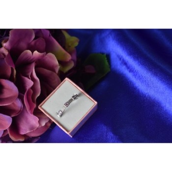 925 Sterling Silver Pink & White CZ Ring Size 10.25