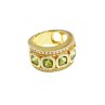 925 Sterling Silver Gold Plated Peridot & CZ Ring Size 7