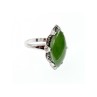 925 Sterling Silver Green Nephrite ( Jade ) Ring Size 7