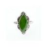 925 Sterling Silver Green Nephrite ( Jade ) Ring Size 7