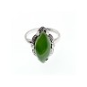 925 Sterling Silver Green Nephrite ( Jade ) Ring Size 7