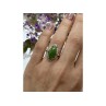 925 Sterling Silver Green Nephrite ( Jade ) Ring Size 7