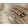 925 STERLING SILVER BLACK TOURMALINE (SHERL) & CZ SET