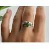 925 Sterling Silver Nephrite ( Jade ) & Emeralds Ring Size 8