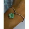 925 Sterling Silver Jade Flower Bracelet Length 7